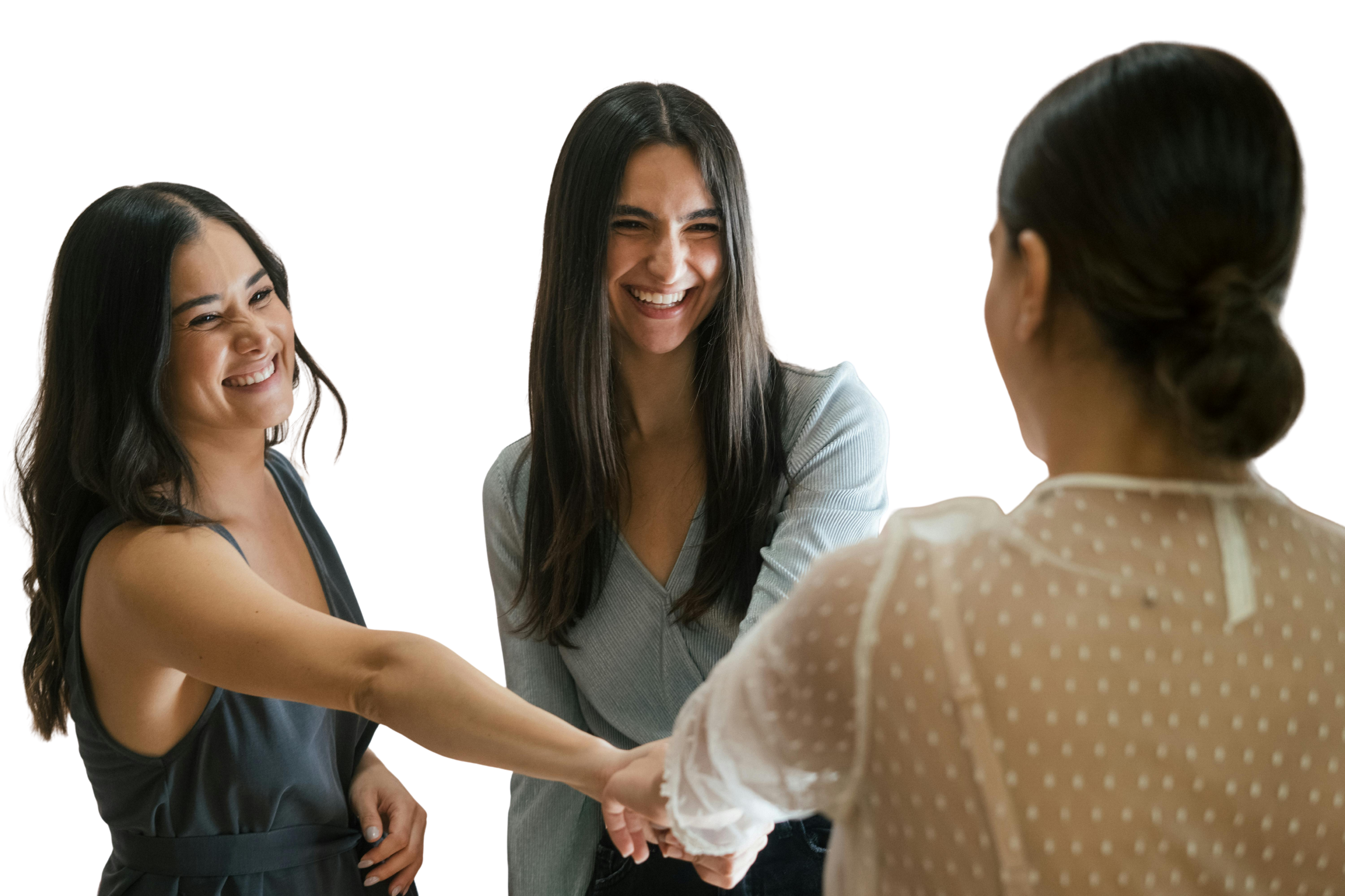 Women supporting each other in a circle